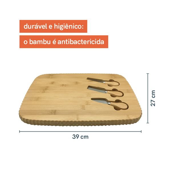 Tabua canelada de queijo de bambu - oikos