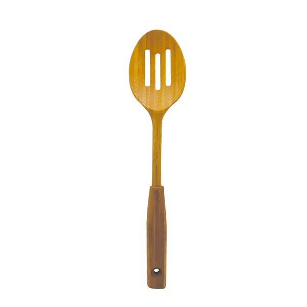 Colher vazada de bambu resistente 35cm - oikos