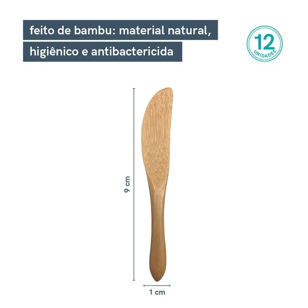 Conjunto de 12 mini facas de bambu - oikos