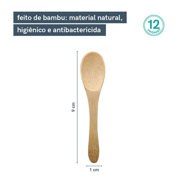 Conjunto de 12 mini colheres de bambu - oikos