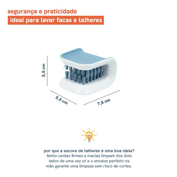 Escova para lavar talheres azul oikos