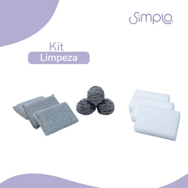 Kit esponjas  aço inox, poliéster e melamina 9 peças simplo
