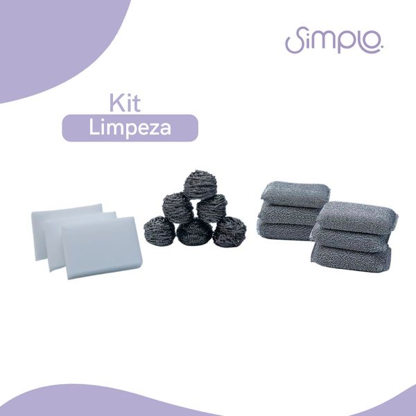 Kit esponjas aço inox, poliéster e melamina 15 peças simplo