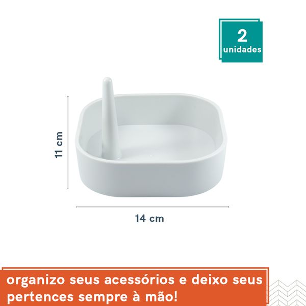 Kit 2 mini organizadores cinza claro oikos