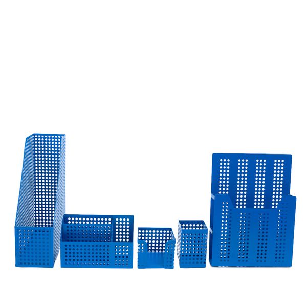 Kit porta lapis e porta objetos 5 pçs azul - oikos