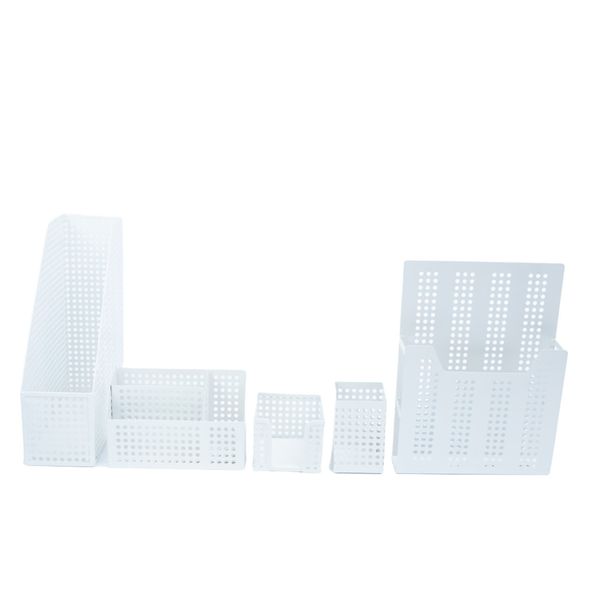 Kit porta caneta e porta objetos 5 pçs branco - oikos