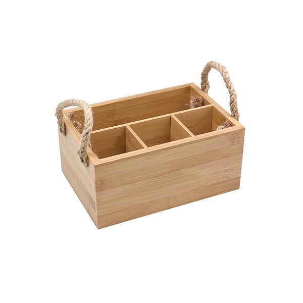 Porta talheres de bambu com alça natural - oikos