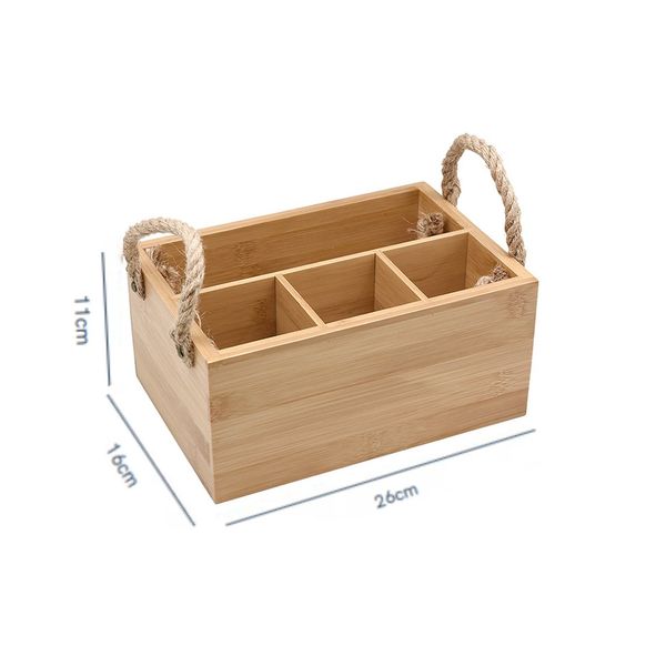 Porta talheres de bambu com alça natural - oikos