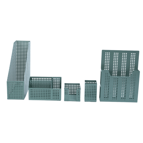 Kit porta caneta e porta objetos 5 pçs verde - oikos