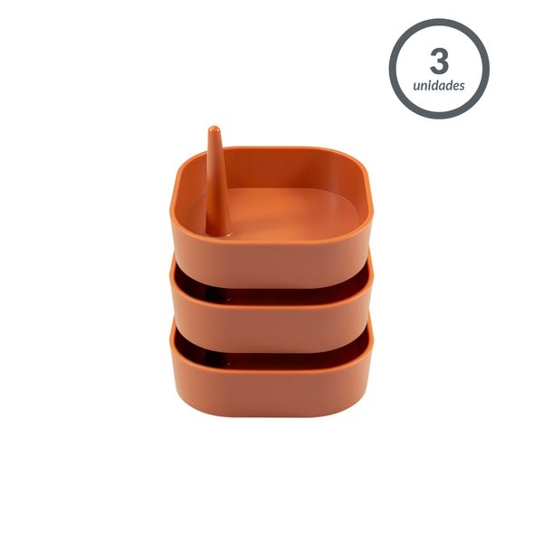 Kit mini organizador empilhável multiuso laranja oikos – 3pçs