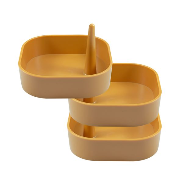 Kit mini organizador empilhável multiuso mostarda oikos – 3pçs