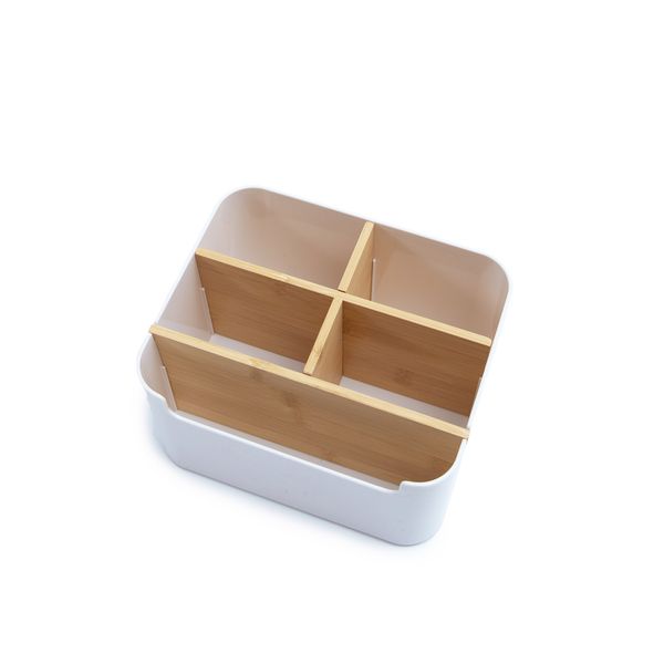 Organizador horizontal multiuso divisórias de bambu - oikos