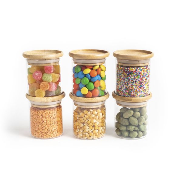 Kit potes de mantimento empilhável red 200ml - 6pçs