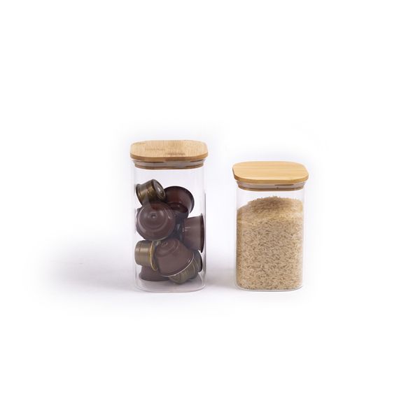 Kit potes hermeticos vidro quad flat 1400/1100 - 2 pçs oikos