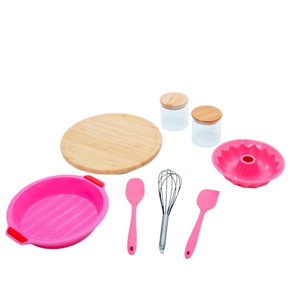 Kit pote hermético tampa de bambu utilidades silicone oikos