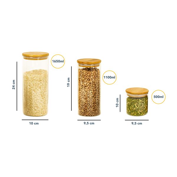 Kit bandeja redonda c/ utensílios e potes 1650/1100/500ml oikos