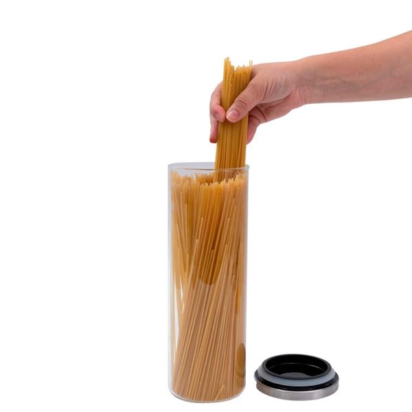 Pote 1700ml de vidro com tampa de inox circular mantimento - oikos