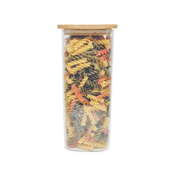 Pote de vidro de mantimentos 1900ml c/ tampa de bambu oikos