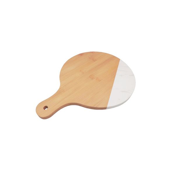 Tábua de frios redonda bambu e mármore - oikos