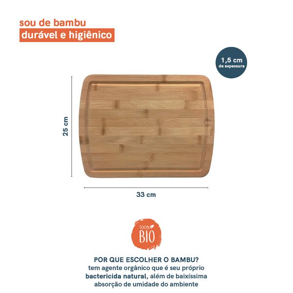 Tábua bbq bambu 33x25cm - oikos