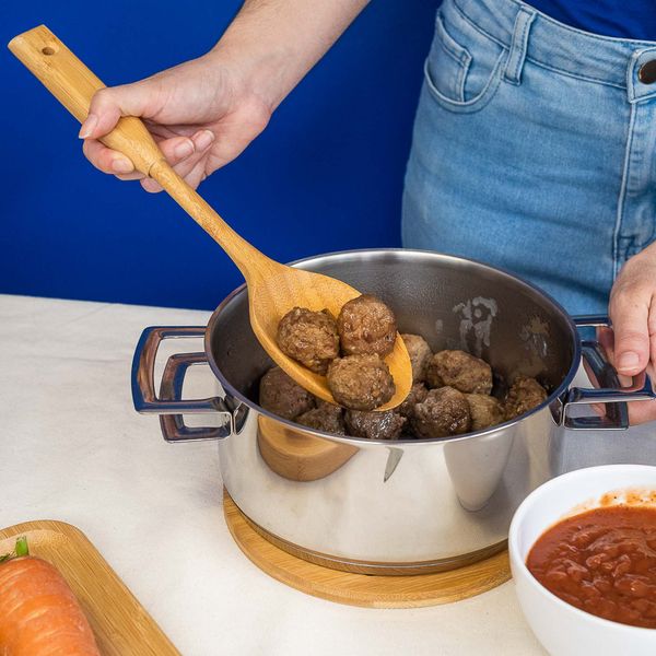 Colher de bambu natural 35cm grande - oikos