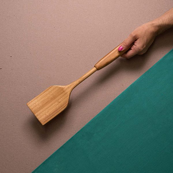 Espátula de bambu natural 35cm grande - oikos