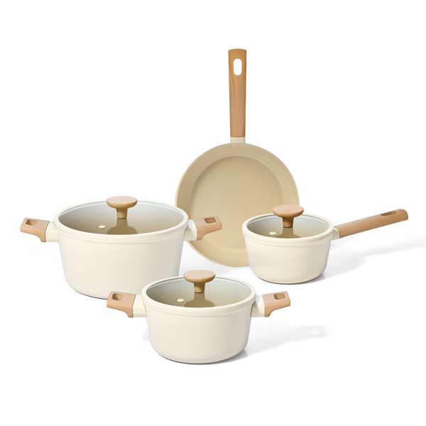 Kit 4 panelas de indução com antiaderente cerâmico mou de nata - oikos