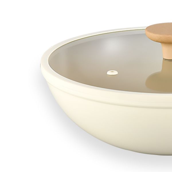 Panela wok 28cm de indução com antiaderente cerâmico mou de nata - oikos