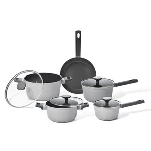 Kit 5 panelas de indução com antiaderente cerâmico mou de trufa - oikos