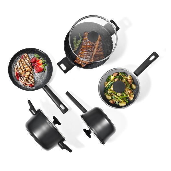 Kit 5 panelas de indução com antiaderente cerâmico mou de chia - oikos