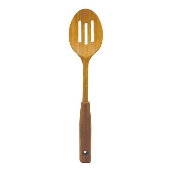 Colher vazada de bambu natural 35cm grande - oikos