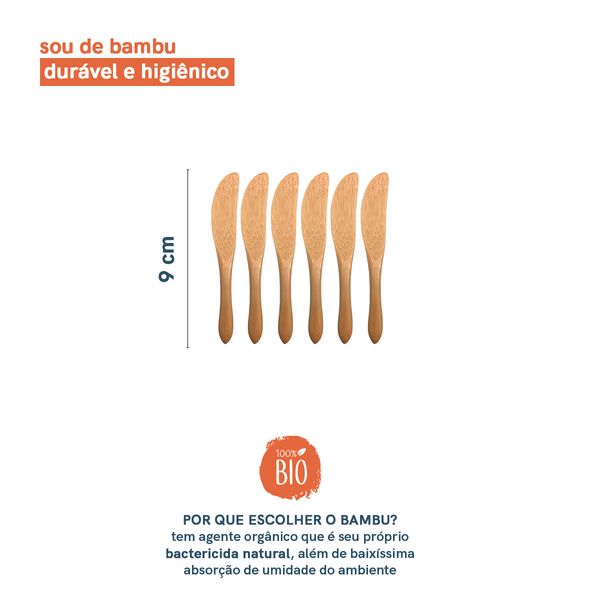 Conjunto de 6 mini facas de bambu - oikos