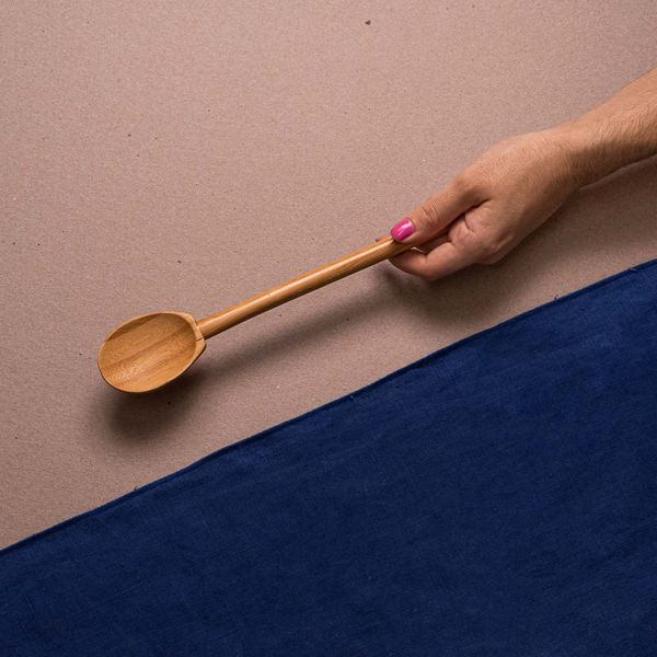 Colher cabo longo de bambu 25,5cm - oikos