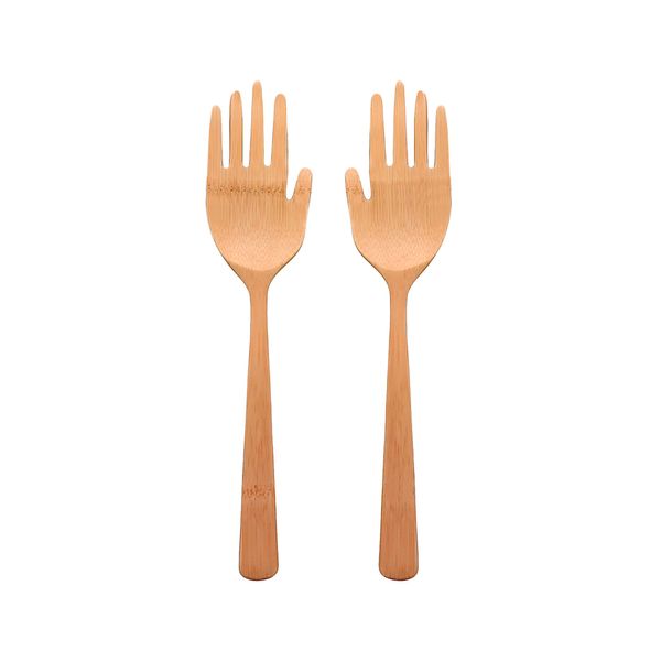 Pegador de saladas de bambu de mãozinha - oikos