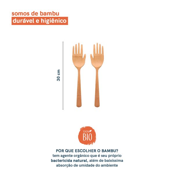 Pegador de saladas de bambu de mãozinha - oikos