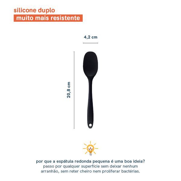 Espátula de silicone duplo redonda pequena - oikos