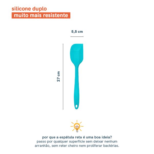 Espátula de silicone duplo reta pão duro - oikos