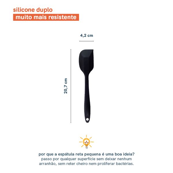 Espátula  de silicone duplo reta pão duro pequena - oikos