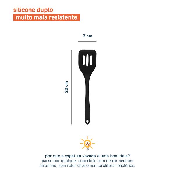 Espátula vazada de silicone duplo - oikos