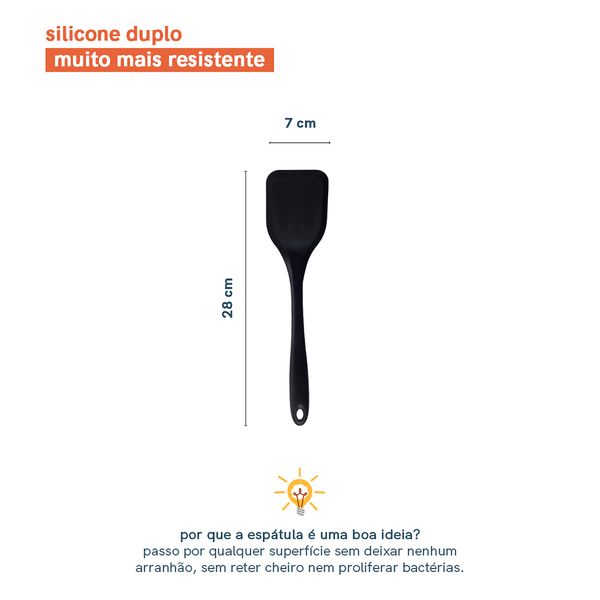 Espátula de silicone duplo lisa - oikos