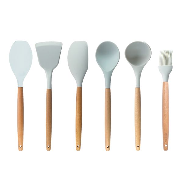 Conjunto kit de utensílios de cozinha silicone oikos - 6 pçs