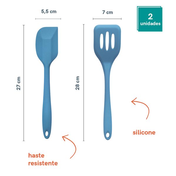 Conjunto kit de utensílios de cozinha silicone oikos - 2 pçs