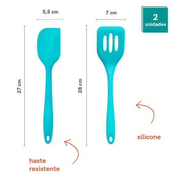 Conjunto kit de utensílios de cozinha silicone oikos - 2 pçs