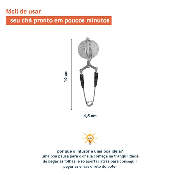 Infusor de chá inox - oikos