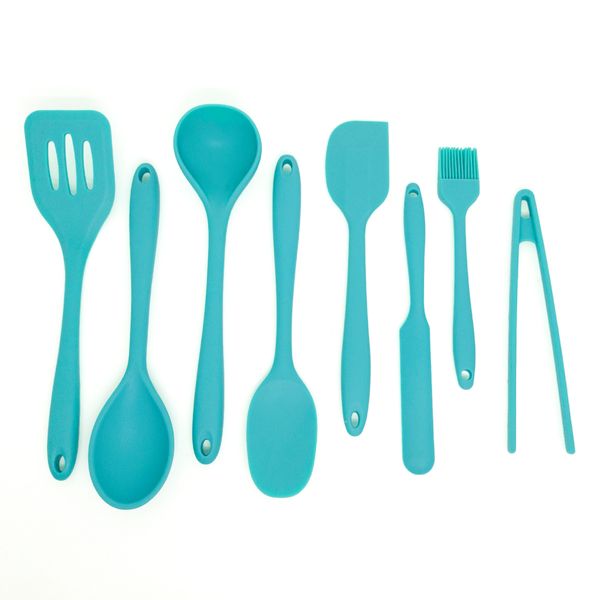 Kit de utensílios de silicone com 8 peças verde - oikos