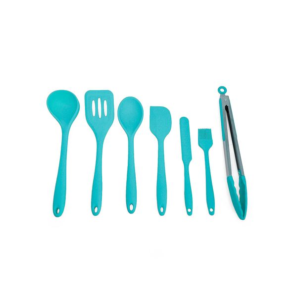 Kit de utensílios de silicone com 7 peças verde - oikos