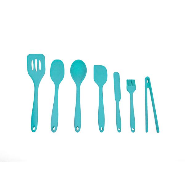 Kit de utensílios de silicone com 7 peças verde - oikos