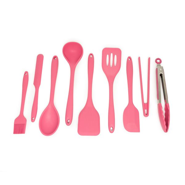 Kit de utensílios de silicone c/ 9 peças rs - oikos