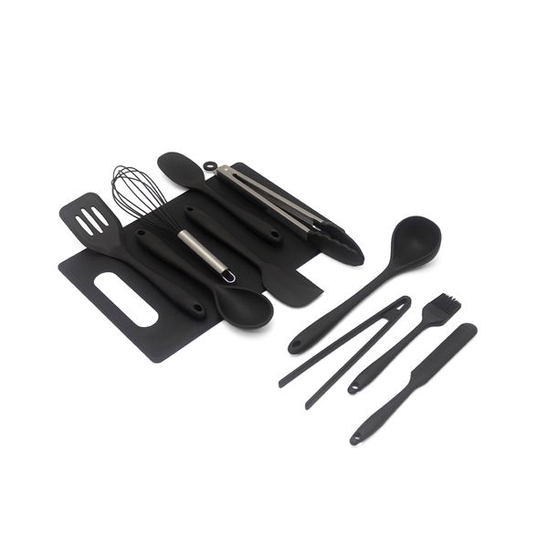 Kit de utensílios de cozinha c/ tábua 11 peças pr - oikos