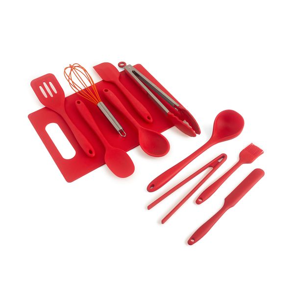 Kit de utensílios de cozinha c/ tábua 11 peças vm - oikos